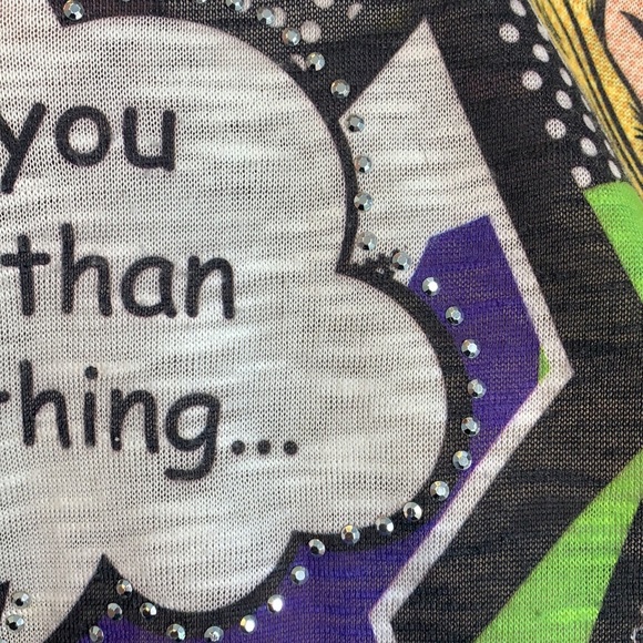 Oversized Embellished Pop Culture Crop Top Medium - Picture 6 of 6